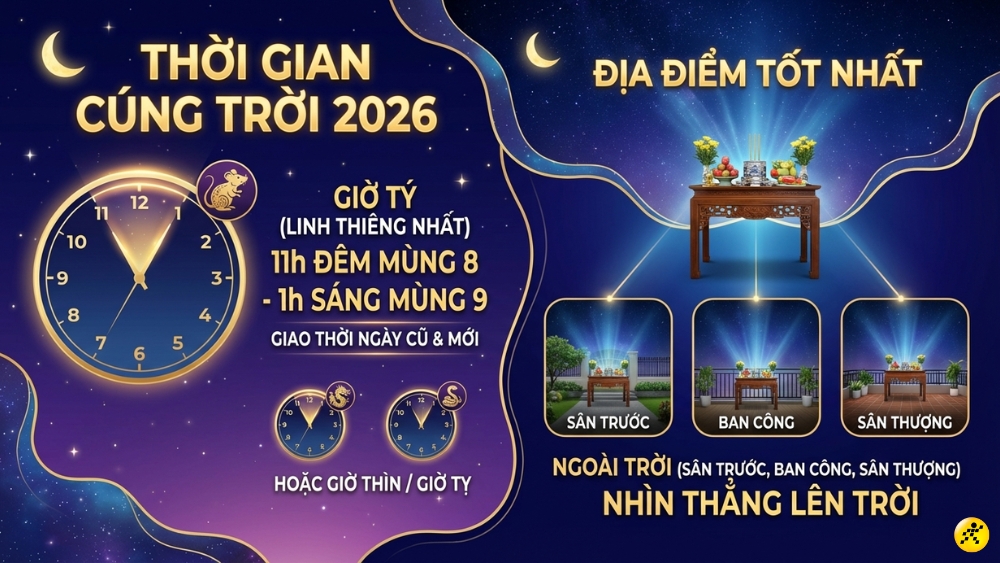 Thời gian v&agrave; địa điểm c&uacute;ng v&iacute;a Trời