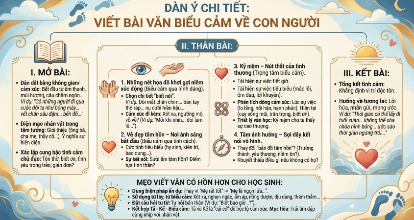 Dàn ý chi tiết bài văn biểu cảm về con người