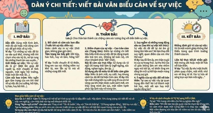 Dàn ý chi tiết bài văn biểu cảm về sự việc