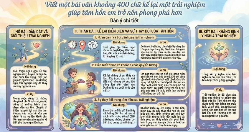 Dàn ý chi tiết bài văn kể lại một trải nghiệm