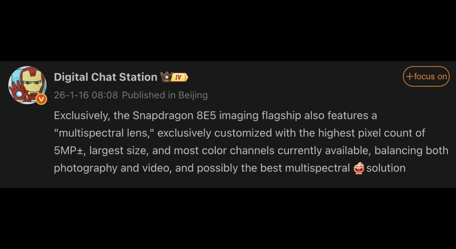 Rò rỉ thông tin vivo X300 Ultra sở hữu camera ổng kính đa phổ 5MP Rò rỉ thông tin vivo X300 Ultra sở hữu camera ổng kính đa phổ 5MP