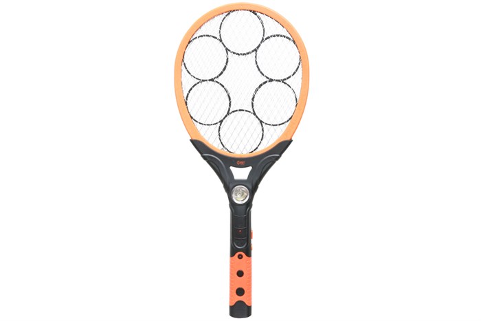 Vợt muỗi Comet CP040 màu đen cam, pin bền, lưới 3 lớp an toàn