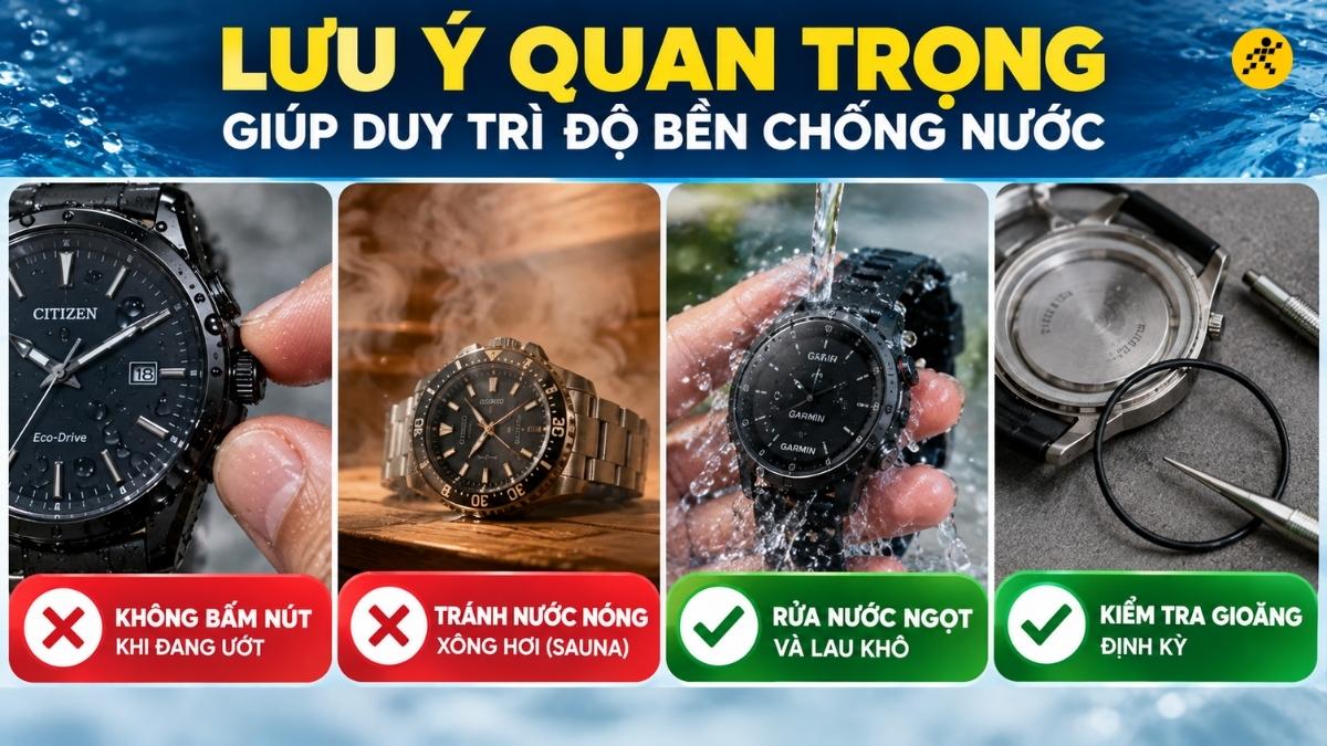 Lưu ý quan trọng giúp duy trì độ bền chống nước Lưu ý quan trọng giúp duy trì độ bền chống nước