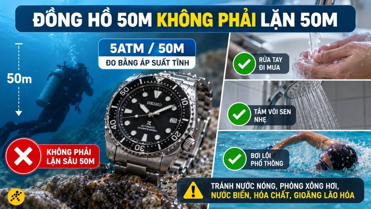 Ghi 50m không có nghĩa là lặn sâu 50m Ghi 50m không có nghĩa là lặn sâu 50m