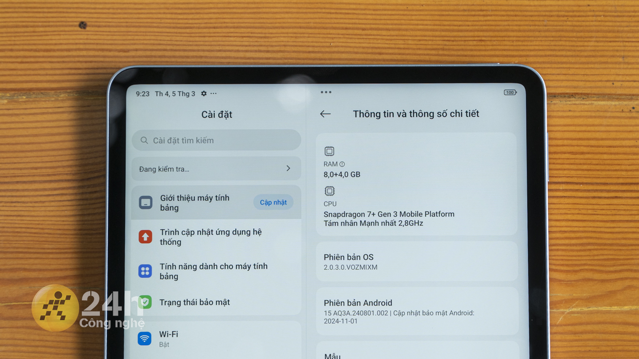 Xiaomi Pad 7 được trang bị vi xử lý Snapdragon 7+ Gen 3.