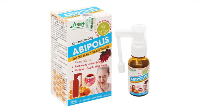Xịt nhiệt miệng Abipolis chai 15ml với công nghệ Propolis M.E.D