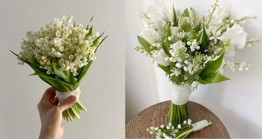 Mẫu bó hoa linh lan cầm tay