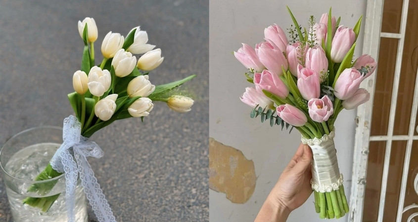 Mẫu bó hoa tulip cưới