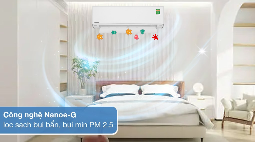 Máy lạn h Panasonic Inverter 1 HP CU/CS-XU9ZKH-8 có chế độ kiểm soát độ ẩm và lọc bụi, khử khuẩn bằng Nanoe-G