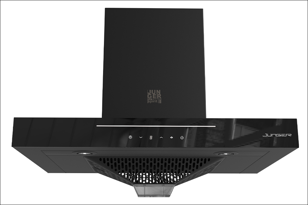 Máy hút mùi Junger HRJ-701 sử dụng cánh quạt kim loại được phủ Teflon giúp giảm ma sát, hạn chế tiếng ồn khi máy vận hành Máy hút mùi Junger HRJ-701
