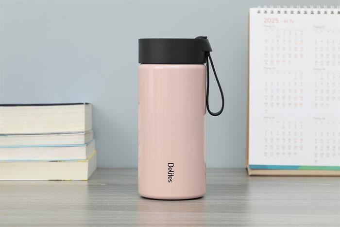 Bình giữ nhiệt Inox 500 ml Delites XB-24124 Hồng có ron Silicone kín chặt, hạn chế rò rỉ nước, dễ dàng mang theo
