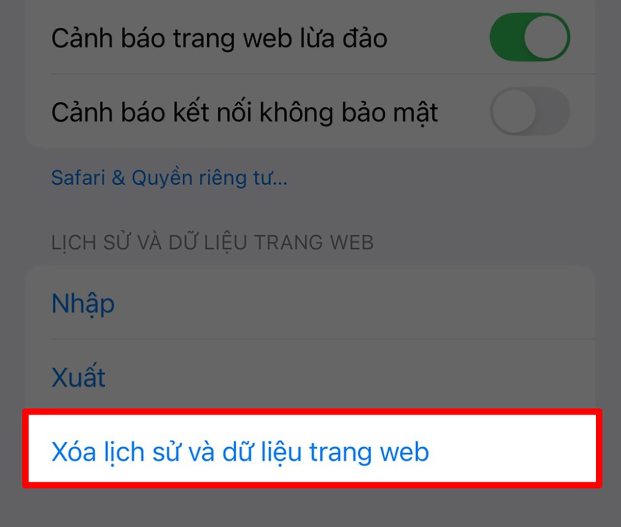Cách xóa bộ nhớ đệm trên iPhone