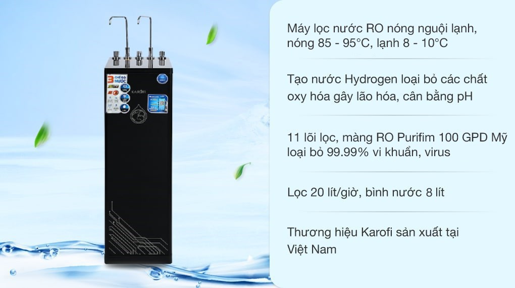Nước Hydrogen từ Máy lọc nước Karofi 11 lõi an toàn cho trẻ nhỏ sử dụng