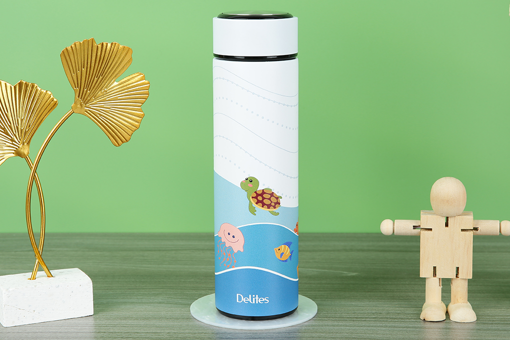 Bình giữ nhiệt inox 450 ml Delites K450B37 lớp vỏ ngoài bằng inox 201 bền bỉ, lớp trong cùng inox 304 đảm bảo an toàn