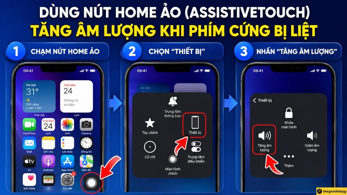 Sử dụng nút Home ảo (AssistiveTouch) Sử dụng nút Home ảo (AssistiveTouch)