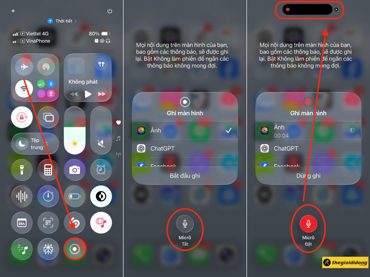 Cách quay màn hình iPhone có tiếng Cách quay màn hình iPhone có tiếng