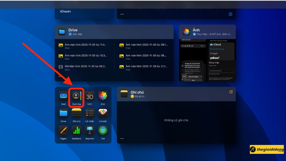 Nhấp vào biểu tượng Danh bạ Nhấp vào biểu tượng Danh bạ