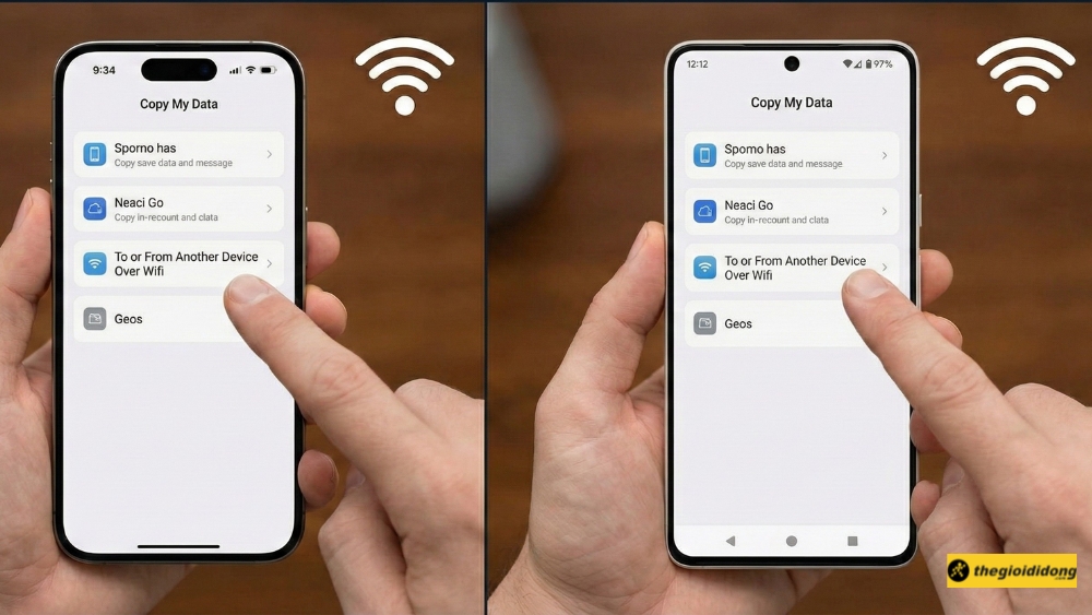 Chọn To or From Another Device Over Wifi Chọn To or From Another Device Over Wifi