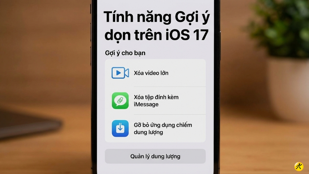 Sử dụng t&iacute;nh năng Gợi &yacute; dọn dẹp tr&ecirc;n iOS 17