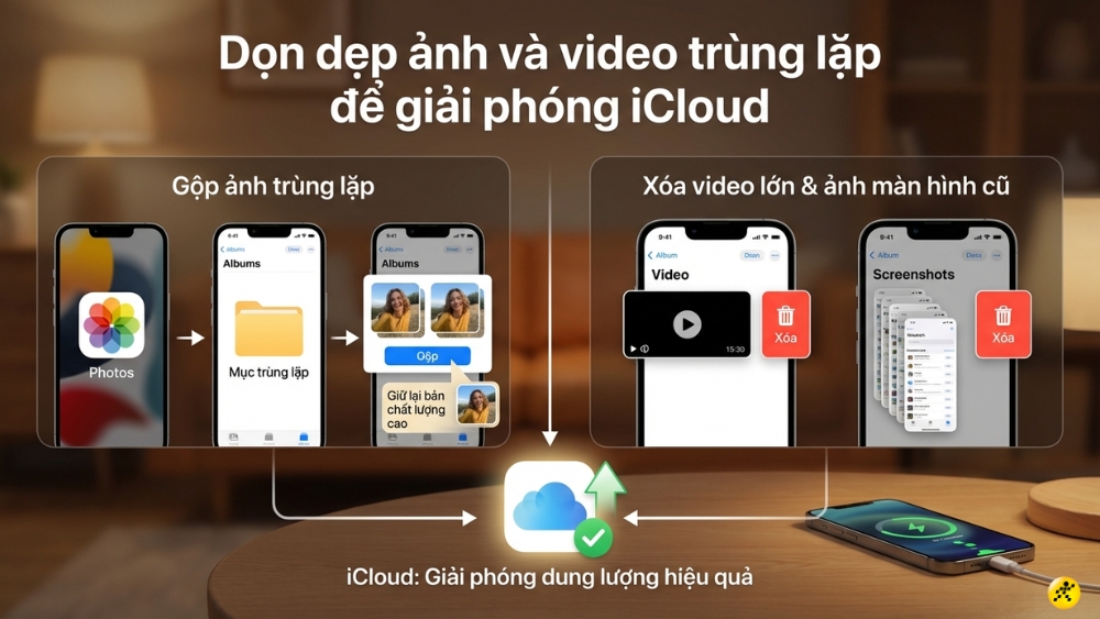 Dọn dẹp thư viện ảnh v&agrave; video tr&ugrave;ng lặp