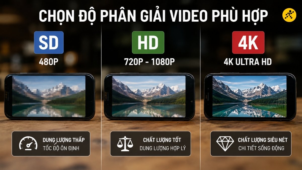 Bảng so s&aacute;nh c&aacute;c chất lượng video 