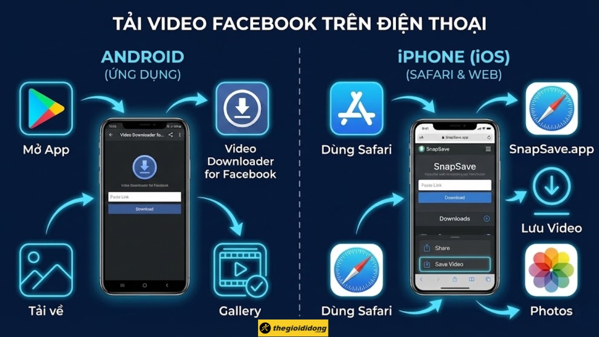 Tải video Facebook bằng ứng dụng tr&ecirc;n điện thoại