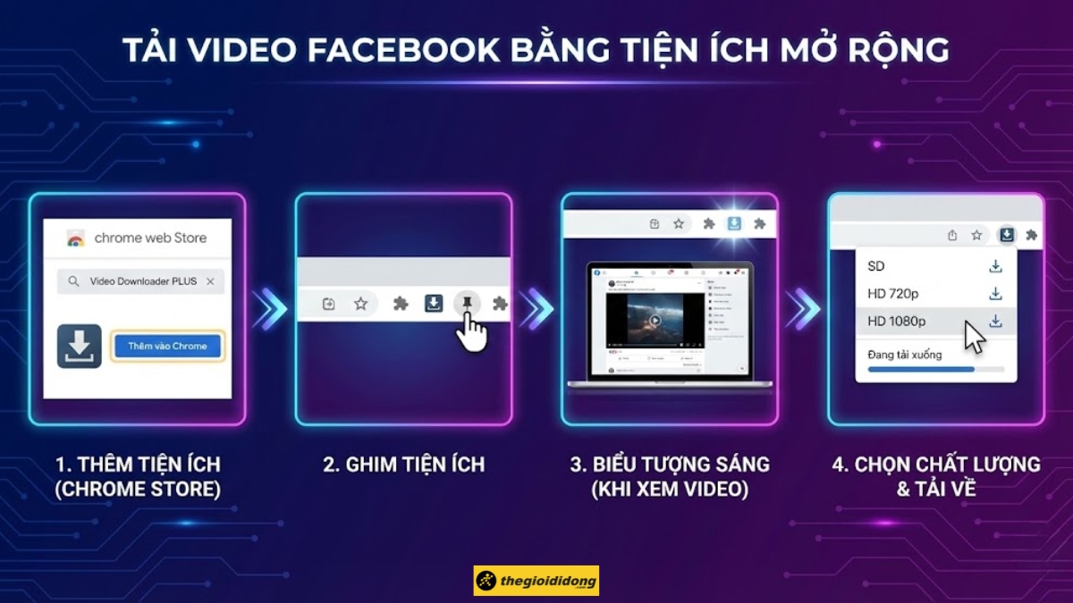 Tải video Facebook bằng tiện &iacute;ch mở rộng