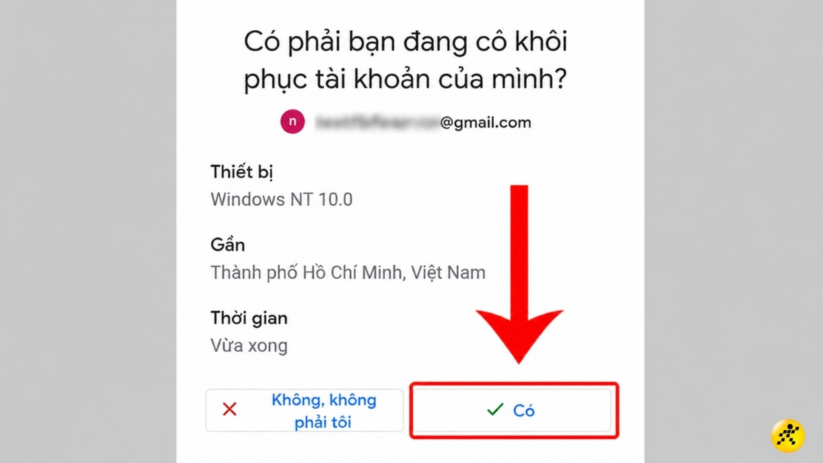 Nhấn C&oacute; ở tr&ecirc;n điện thoại để x&aacute;c minh đăng nhập