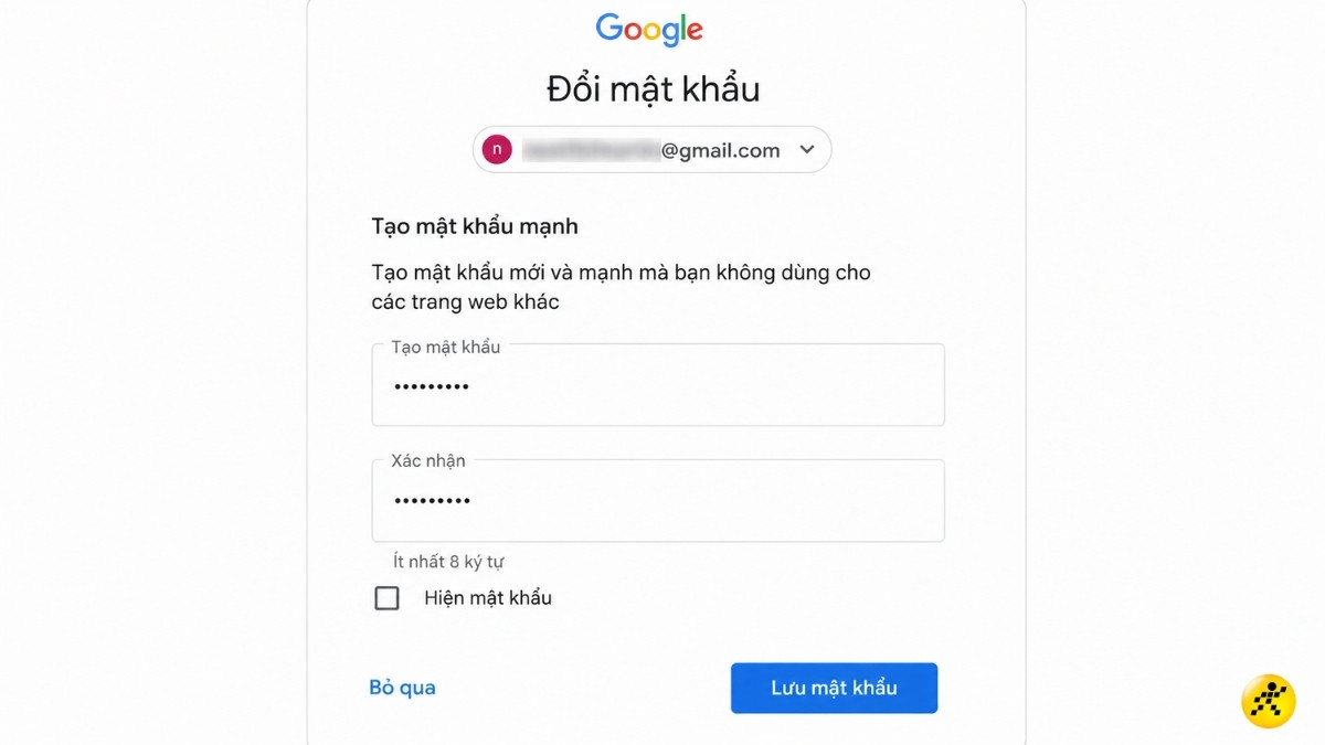 Nhấn Lưu mật khẩu để ho&agrave;n tất