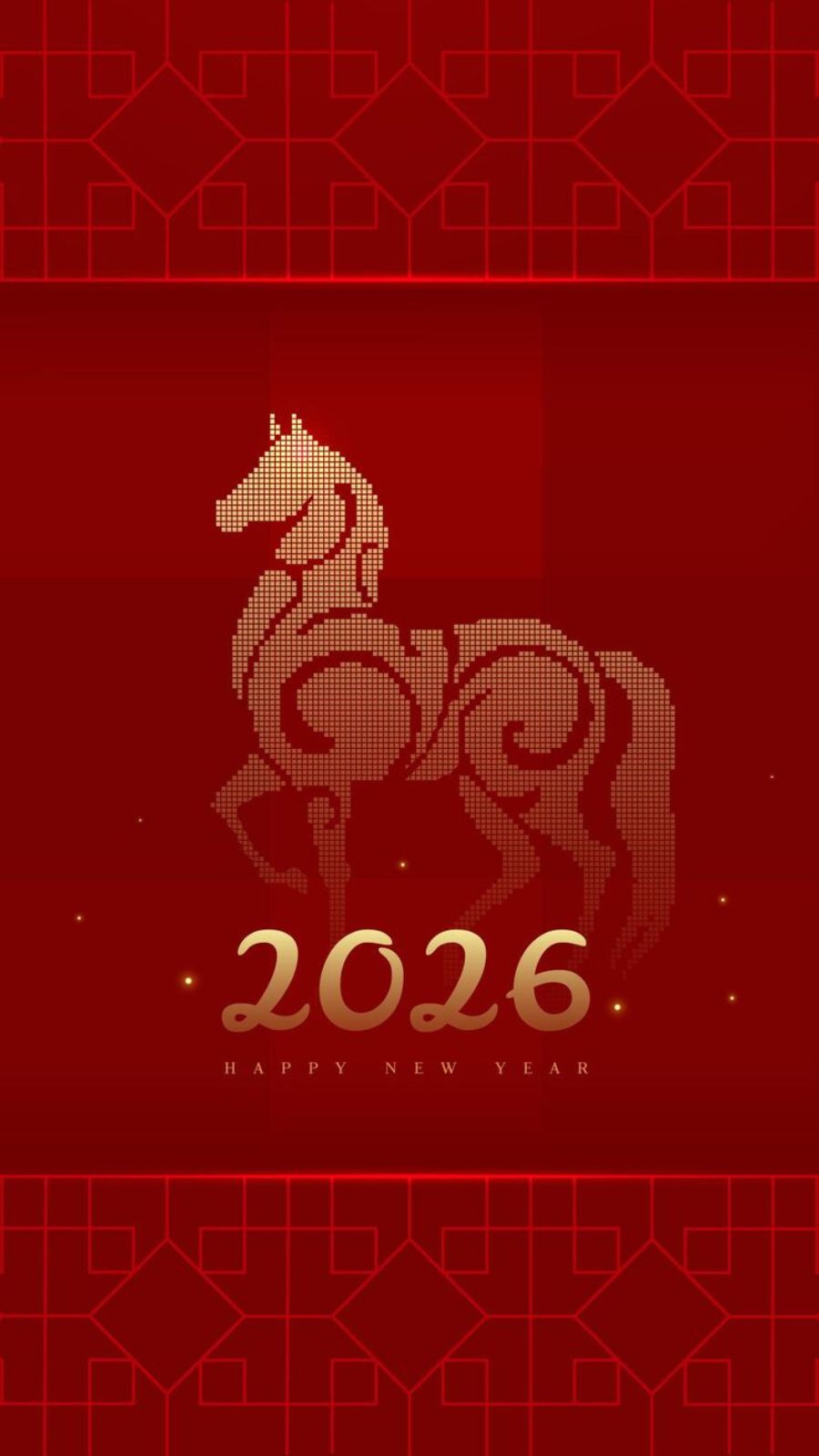 H&igrave;nh nền ch&uacute; ngựa t&ocirc;ng đỏ truyền thống