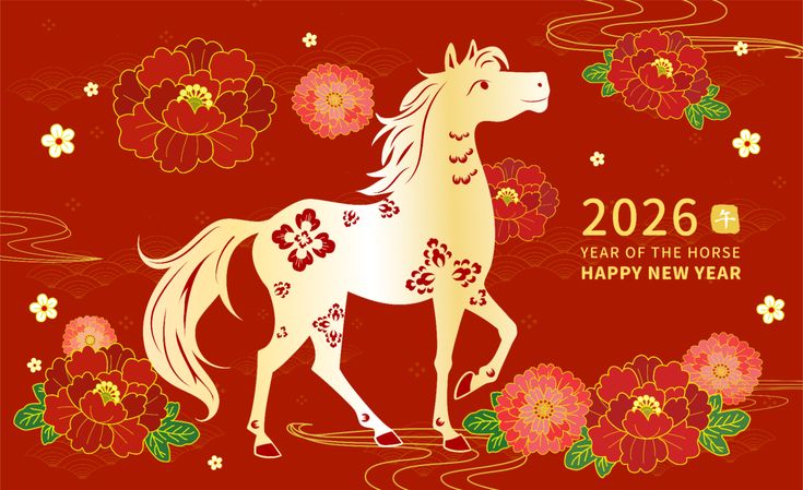 H&igrave;nh nền Tết 2026 Ngựa đỏ may mắn