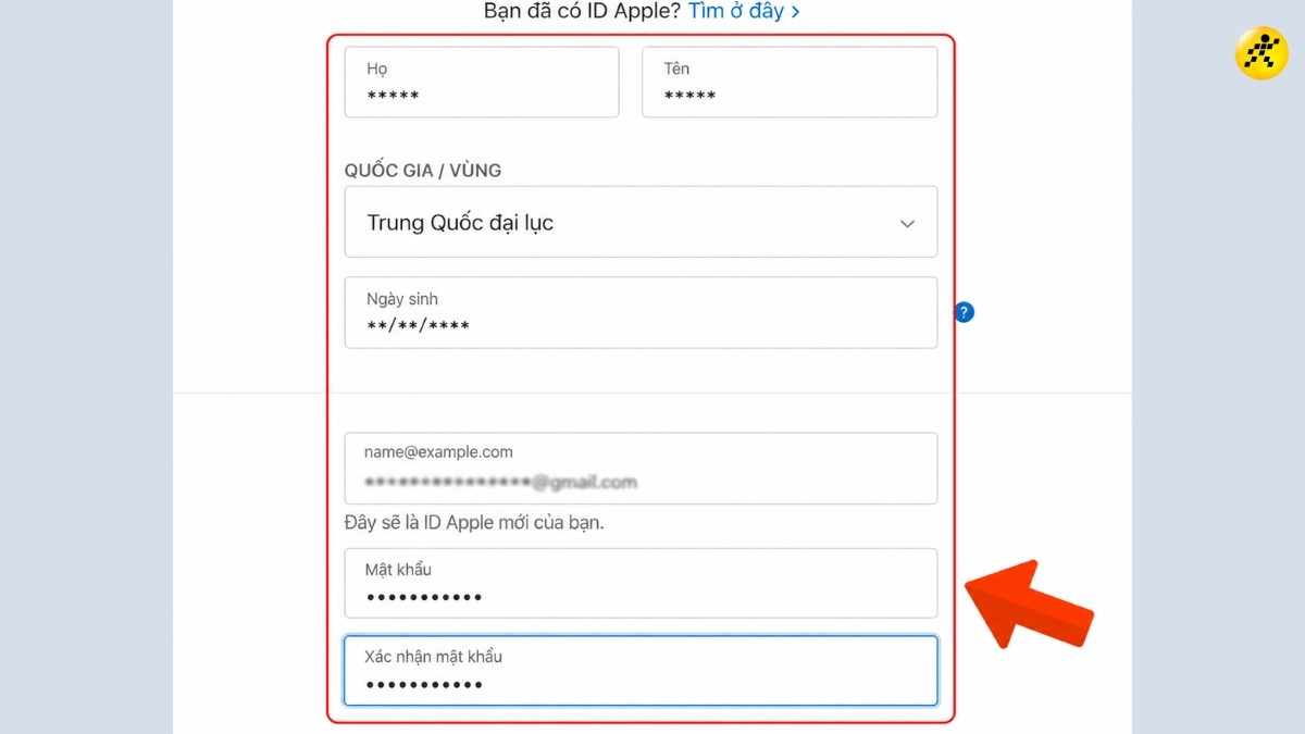 Nhập th&ocirc;ng tin c&aacute; nh&acirc;n v&agrave; mật khẩu