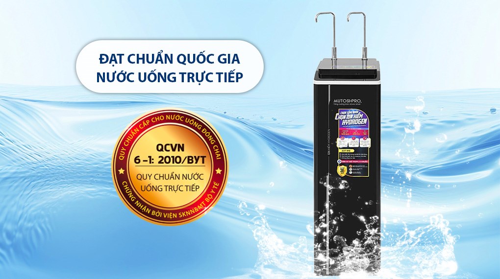 Máy lọc nước RO nóng nguội lạnh Hydrogen ion kiềm Mutosi MP-P89K 9 lõi 3 tấm điện cực