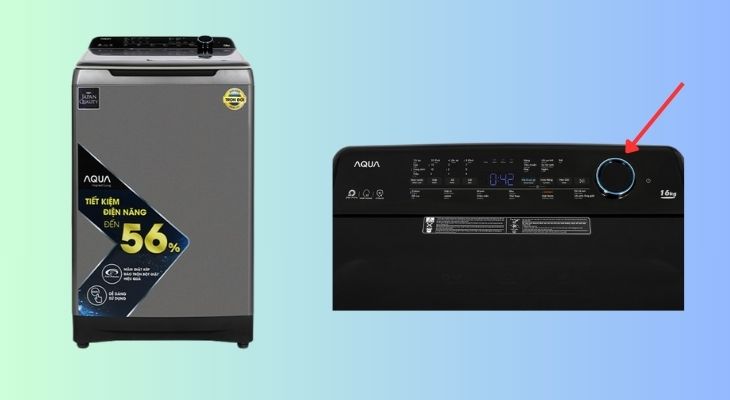 Nút nguồn trên máy giặt Aqua Inverter 16 kg AQW-DR160UHT PS