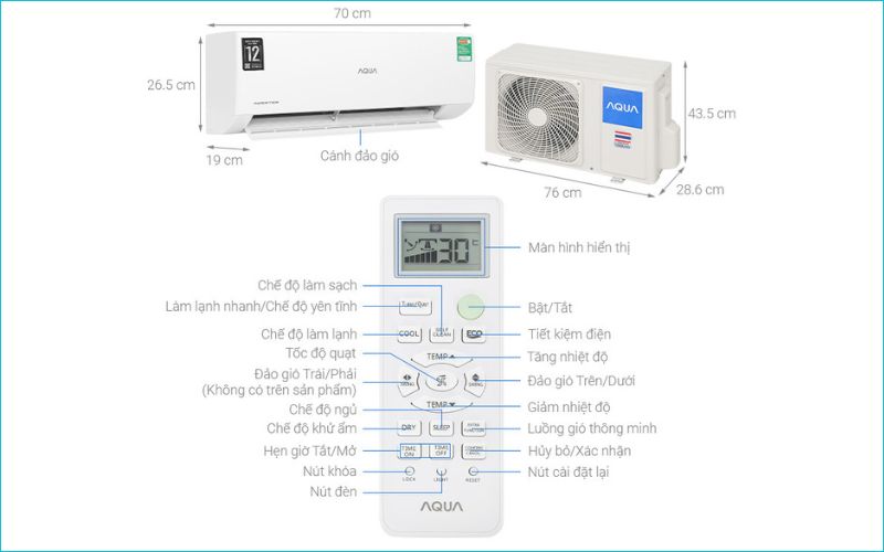 Sử dụng remote là một cách phổ biến để kiểm tra mã lỗi máy lạnh Aqua