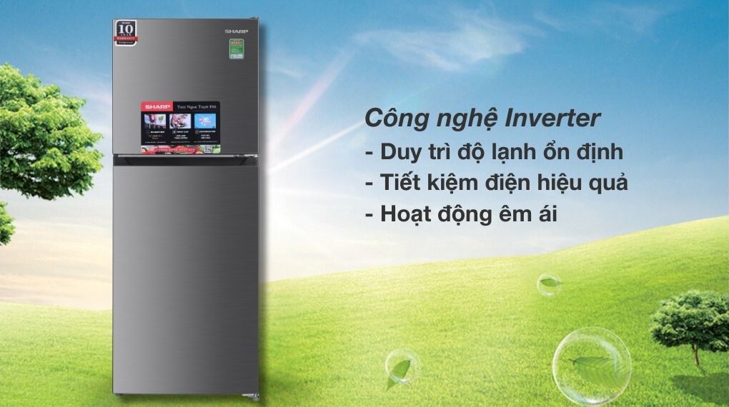 Tủ lạnh Sharp Inverter 181 lít SJ-X198V-SL tiết kiệm điện hiệu quả