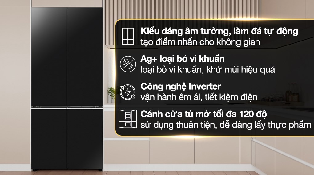 Tủ lạnh Panasonic Inverter 510 lít Multi Door NR-X561BK-VN sở hữu kiểu dáng hiện đại, tinh tế và thời thượng hài hòa mọi không gian