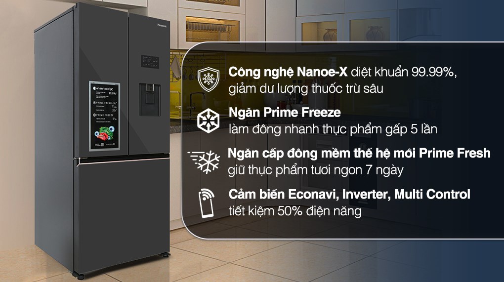 Tủ lạnh Panasonic Inverter 495 lít Multi Door PRIME+ Edition NR-CW530XMMV kiểm soát chính xác nhiệt độ từng ngăn tủ bằng công nghệ Multi Control