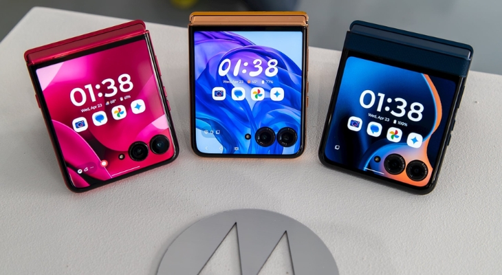Dòng điện thoại Motorola nắp gập có thiết kế bản lề chắc chắn