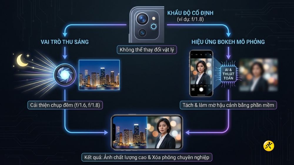 Khẩu độ tr&ecirc;n camera điện thoại