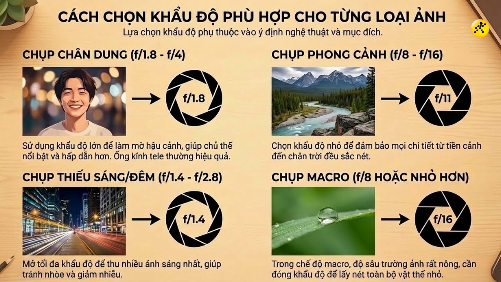 C&aacute;ch chọn khẩu độ ph&ugrave; hợp cho từng thể loại ảnh