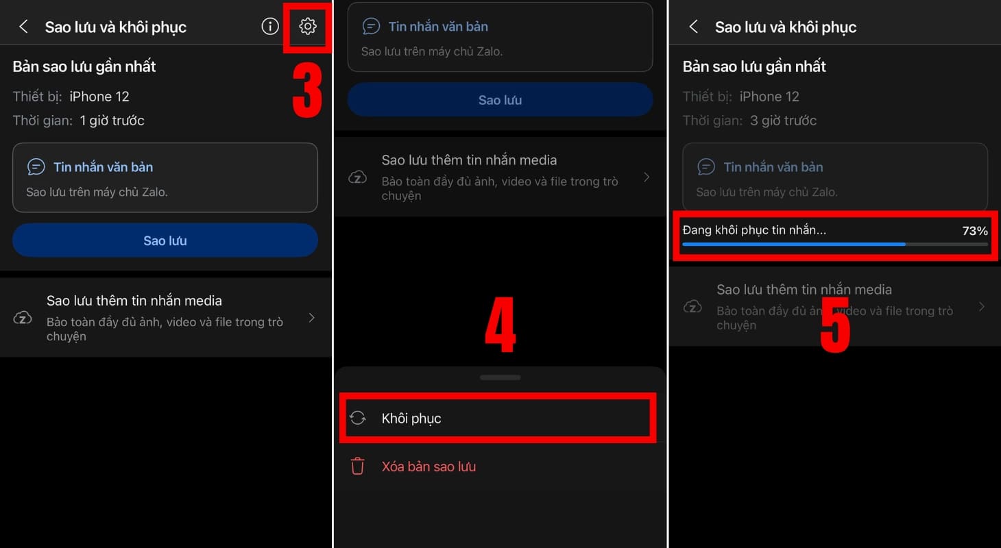 Cách khôi phục tin nhắn Zalo trên điện thoại