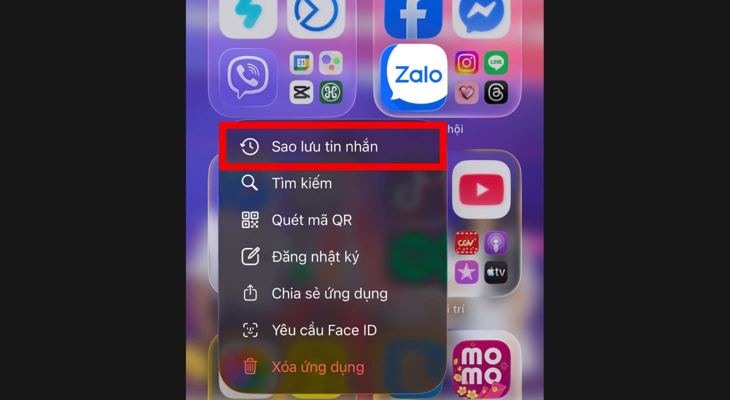 Sao lưu tin nhắn Zalo trện điện thoại chỉ với một chạm