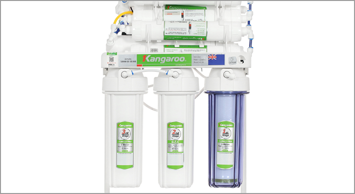 Máy lọc nước RO Hydrogen Kangaroo KGRP10 10 lõi có thiết kế nhỏ gọn, dễ dàng đặt ở đâu trong nhà