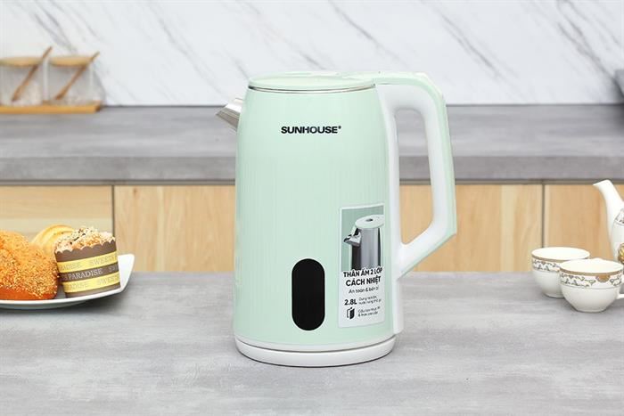 Bình đun siêu tốc Sunhouse 2.8 lít SHD1364 có dung tích 2.8 lít đáp ứng tốt nhu cầu sử dụng của gia đình đông người