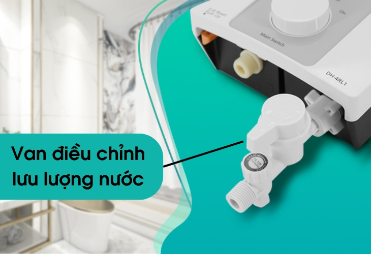 Máy nước nóng trực tiếp Panasonic 4500W DH-4RL1VW được trang bị van điều chỉnh lưu lượng nước giúp dễ dàng điều chỉnh lưu lượng nước theo nhu cầu