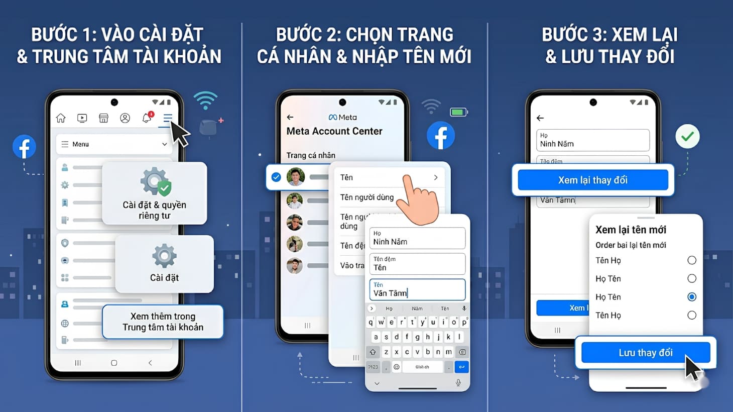 Cách đổi tên Facebook trên điện thoại Android Cách đổi tên Facebook trên điện thoại Android
