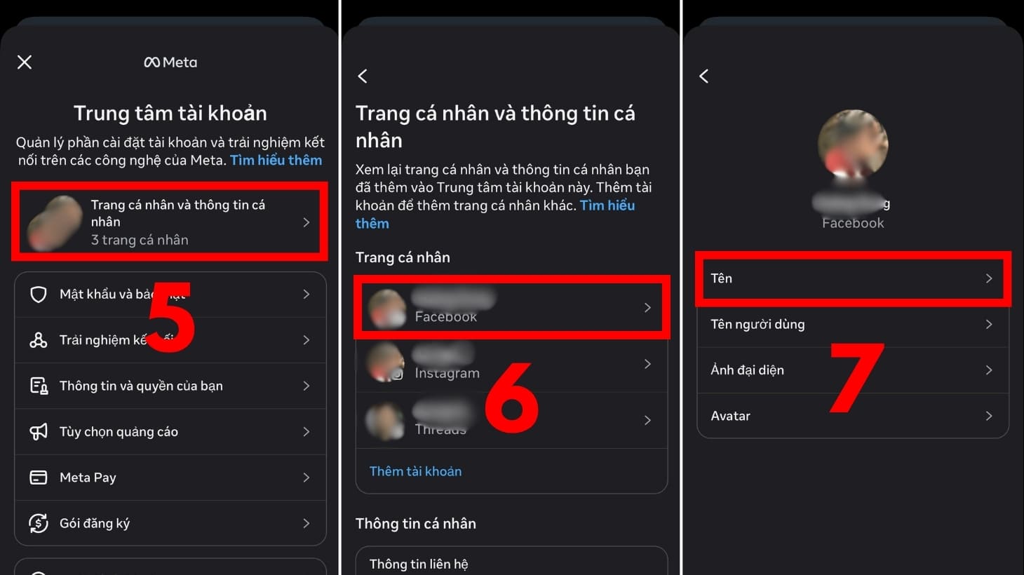 Chọn tài khoản để đổi tên Facebook trên iPhone Cách đổi tên Facebook trên iPhone