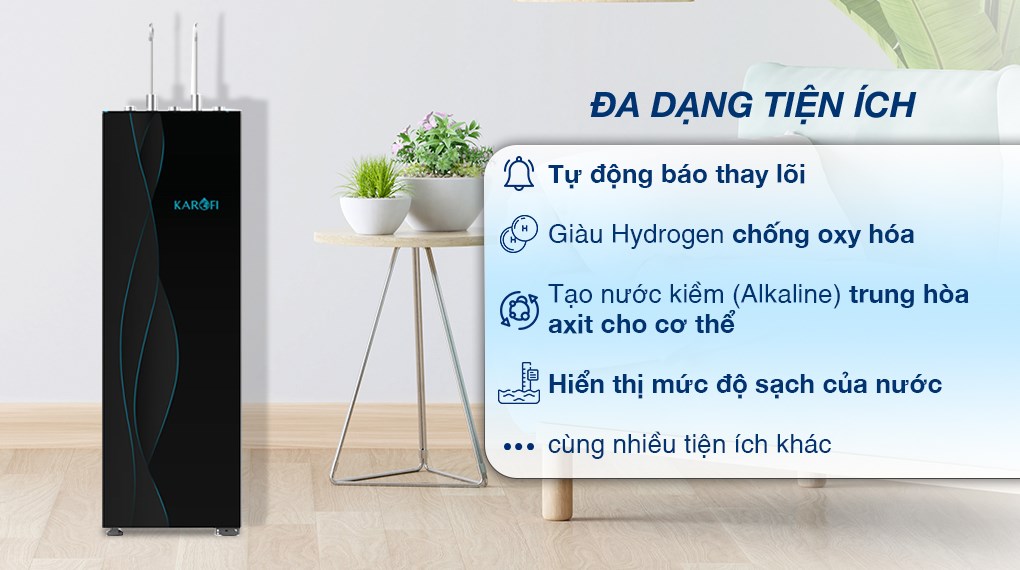 Máy lọc nước RO nóng nguội lạnh Karofi KAD-X68 11 lõi tự động báo thay lõi tiện lợi