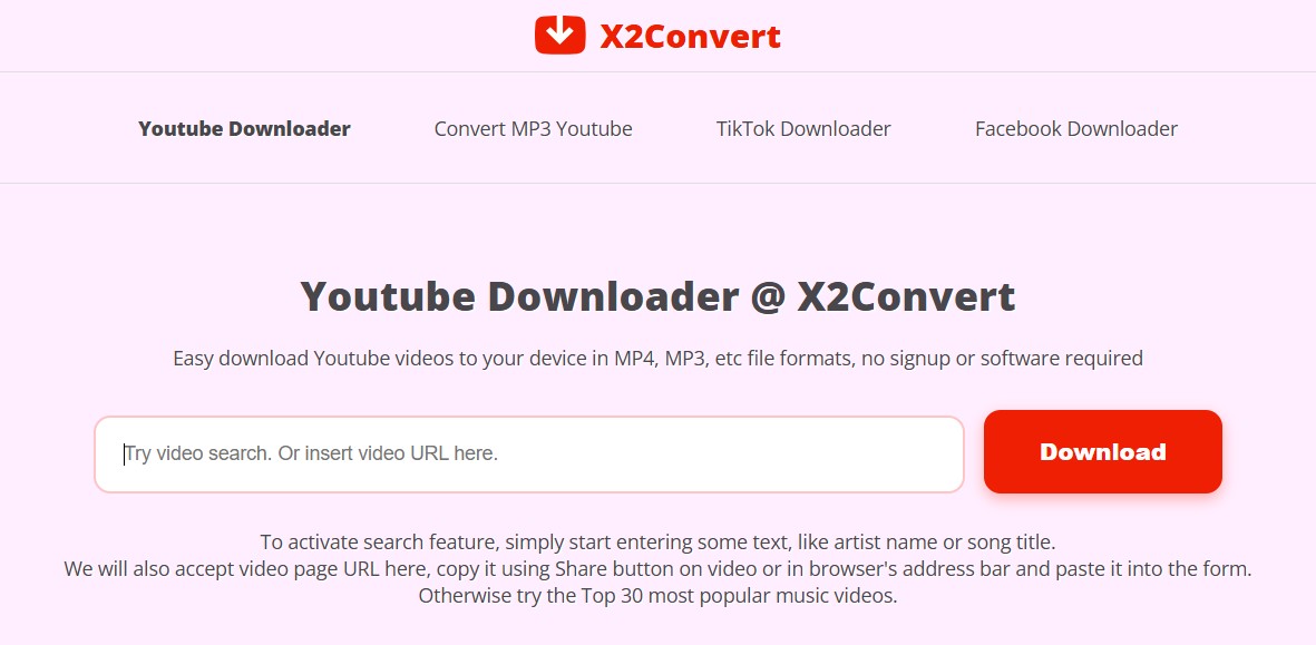 Truy cập website X2Convert